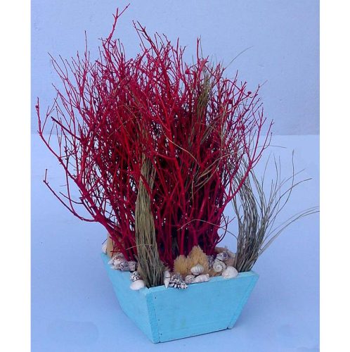 Macetero de algas y conchas marinas