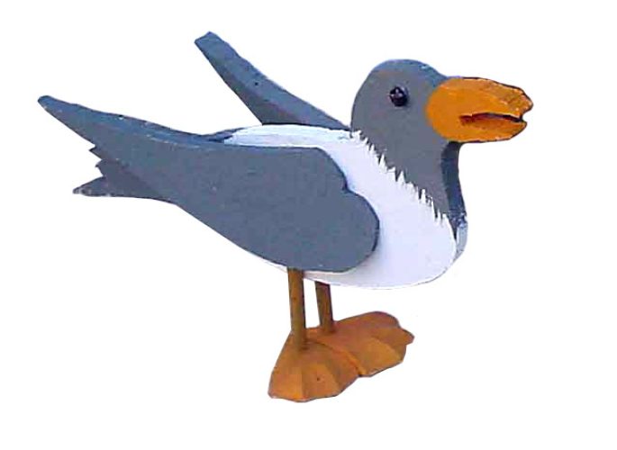 Gaviota con alas abiertas