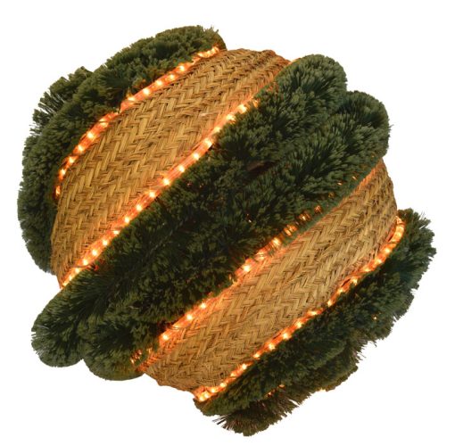 Bola esparto y espumillón con luz