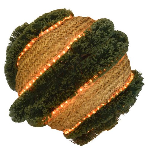 Bola esparto y espumillón con luz