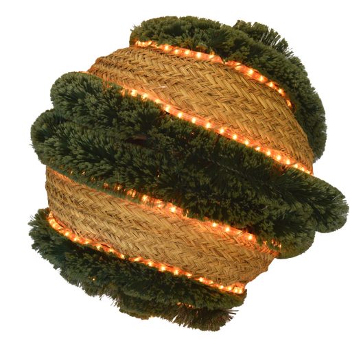 Bola esparto y espumillón con luz