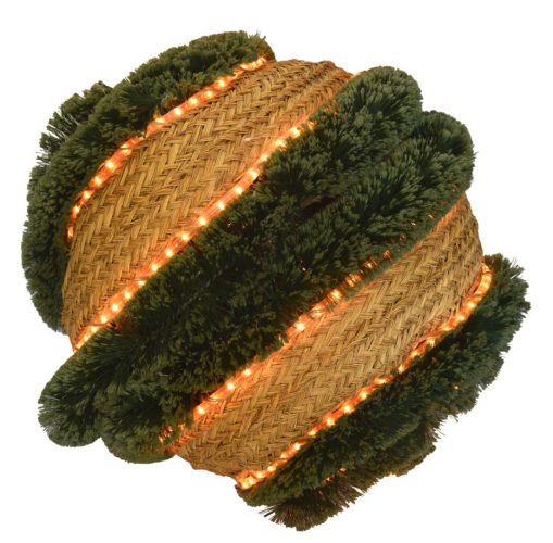 Bola esparto y espumillón con luz