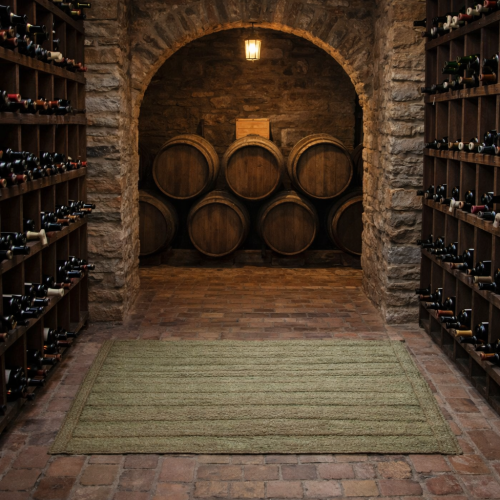 Alfombra rectangular pleita